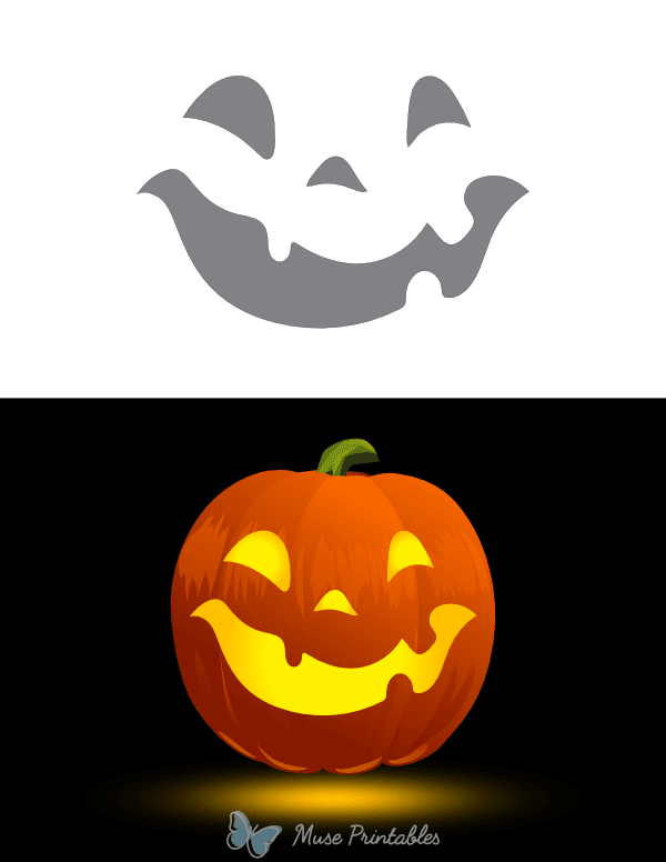 Goofy Pumpkin Face Pumpkin Stencil