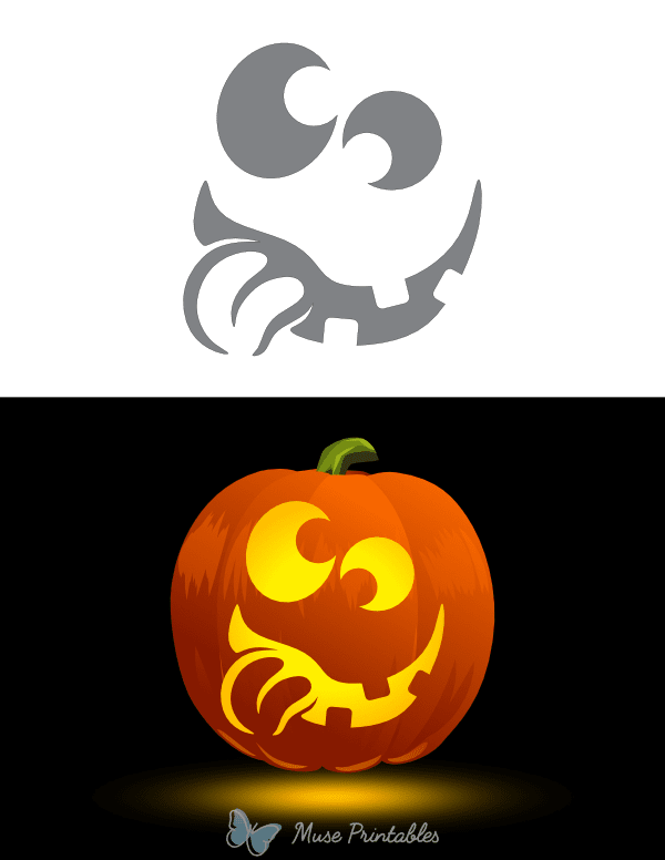 Printable Goofy Pumpkin Stencil