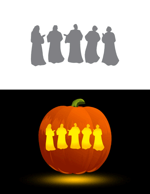 Gospel Choir Pumpkin Stencil