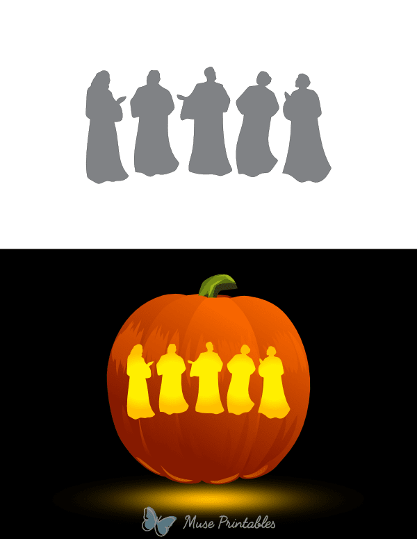 Gospel Choir Pumpkin Stencil