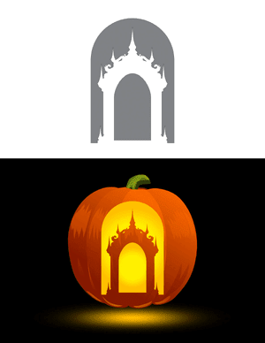 Gothic Arch Pumpkin Stencil