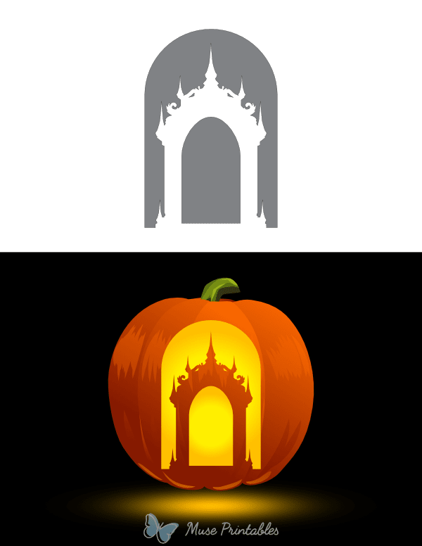 Gothic Arch Pumpkin Stencil