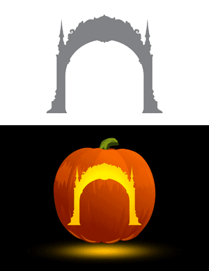 Gothic Archway Pumpkin Stencil