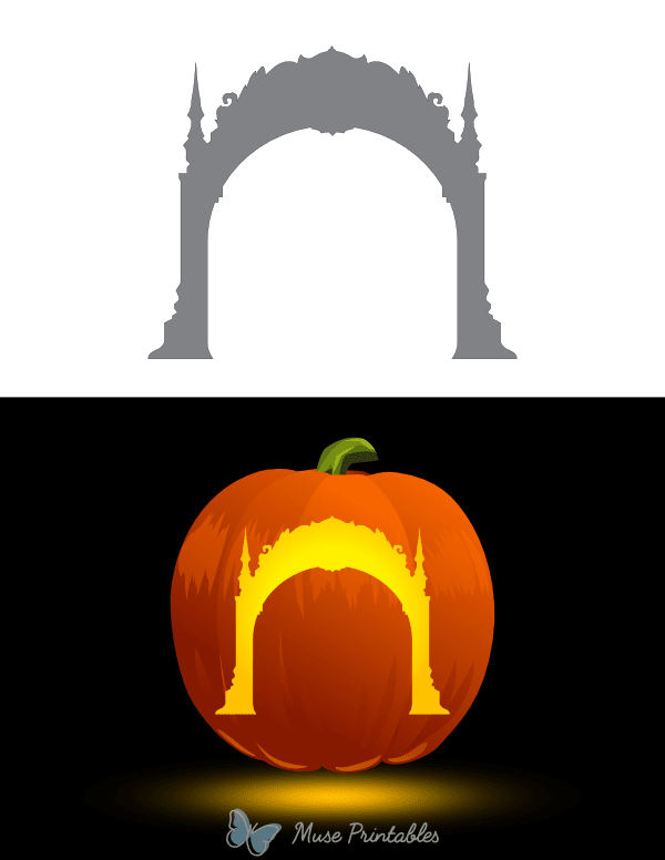 Gothic Archway Pumpkin Stencil