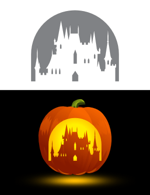 Gothic Castle Pumpkin Stencil