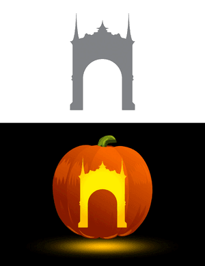 Gothic Style Arch Pumpkin Stencil