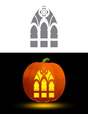 Gothic Window Pumpkin Stencil