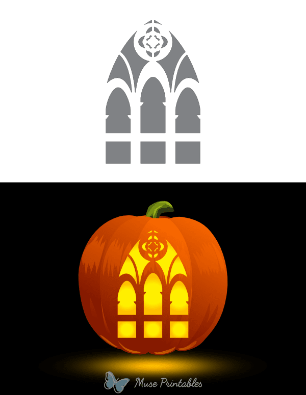 Gothic Window Pumpkin Stencil