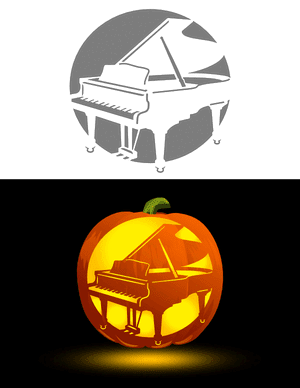 Grand Piano Pumpkin Stencil