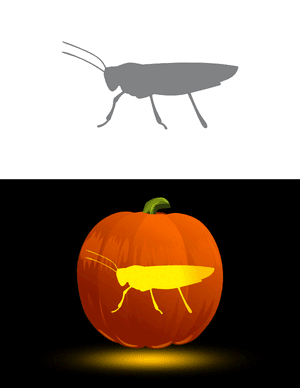 Grasshopper Silhouette Pumpkin Stencil