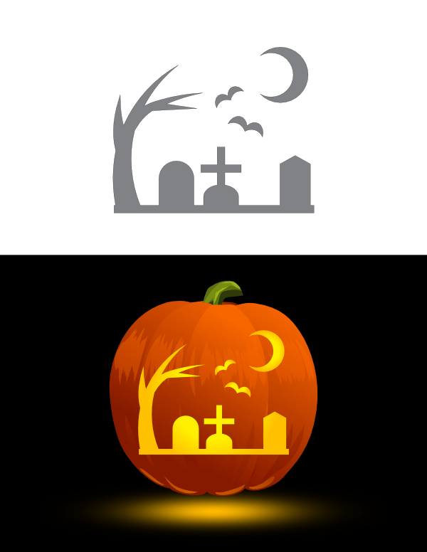 printable-graveyard-scene-pumpkin-stencil