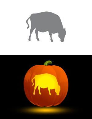 Grazing Cow Pumpkin Stencil