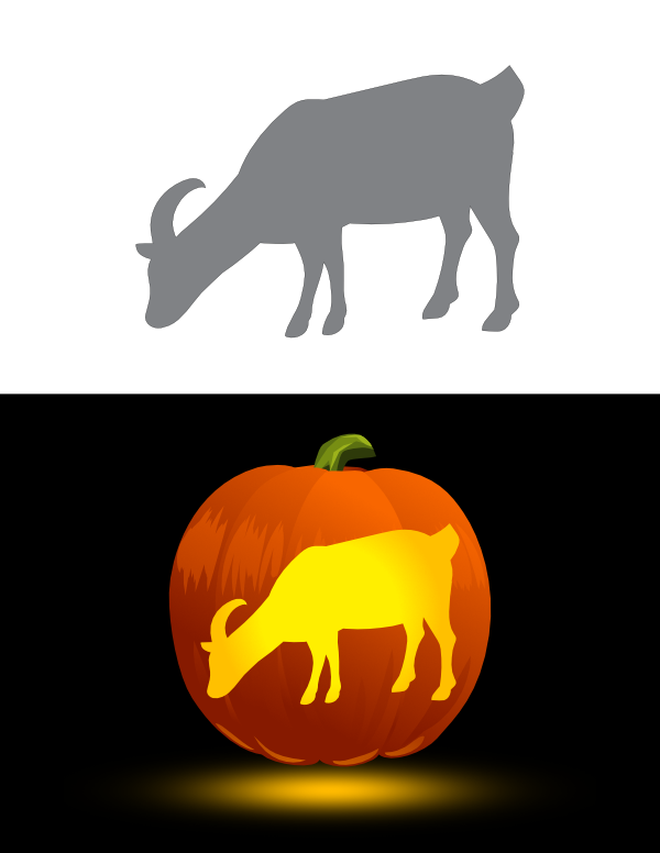 Printable Grazing Goat Pumpkin Stencil