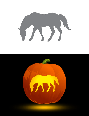 Grazing Horse Pumpkin Stencil