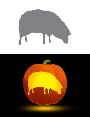 Grazing Sheep Pumpkin Stencil