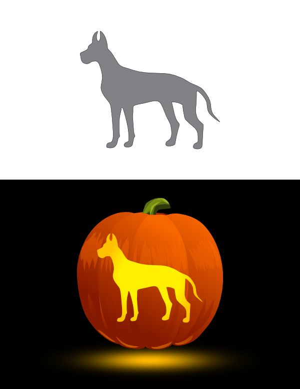 Printable Great Dane Pumpkin Stencil