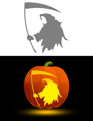 Grim Reaper Pumpkin Stencil