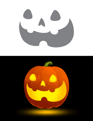 Grinning Jack-o'-lantern Face Pumpkin Stencil