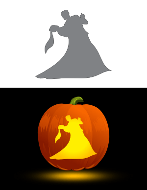 Groom Dipping Bride Pumpkin Stencil