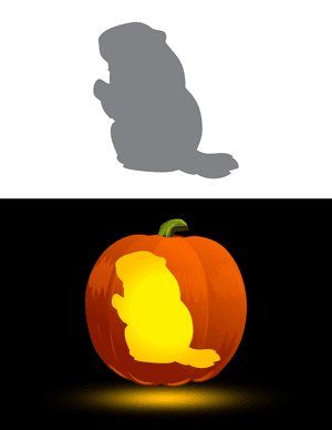 Groundhog Outline Pumpkin Stencil