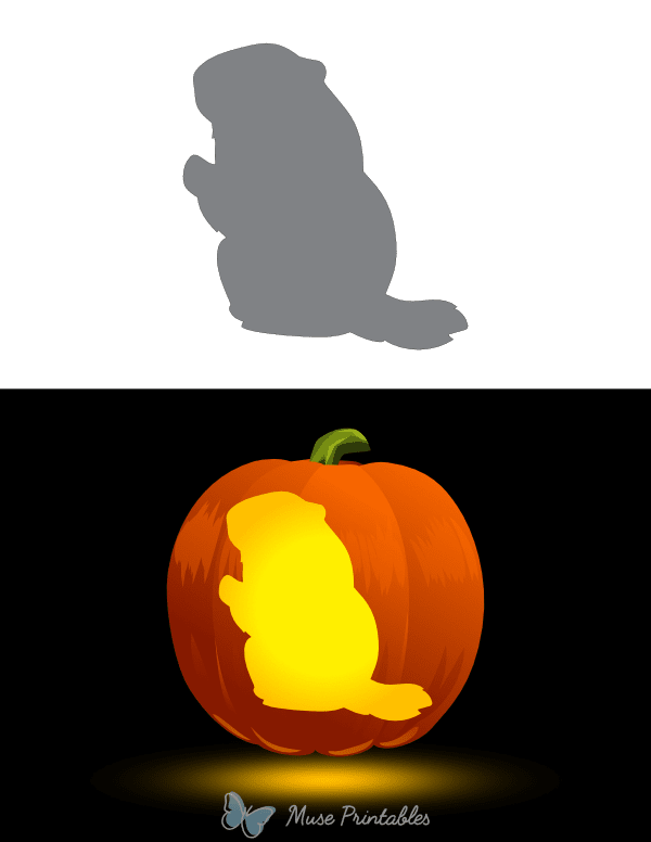 Groundhog Outline Pumpkin Stencil