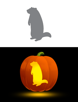 Groundhog Pumpkin Stencil