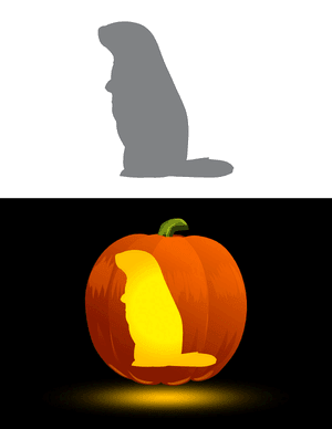 Groundhog Side View Pumpkin Stencil