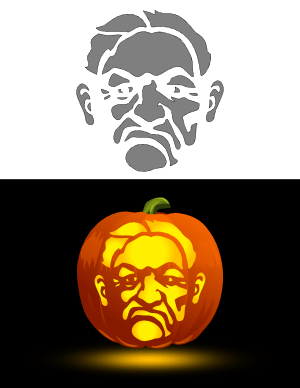 Grumpy Face Pumpkin Stencil