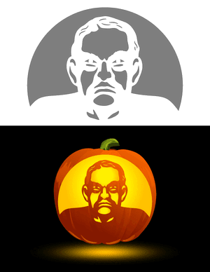 Grumpy Man Pumpkin Stencil