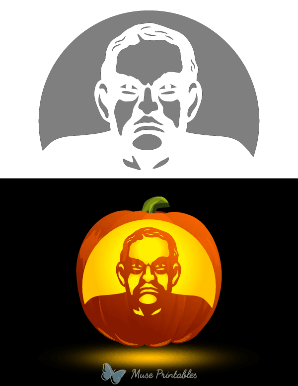 Grumpy Man Pumpkin Stencil