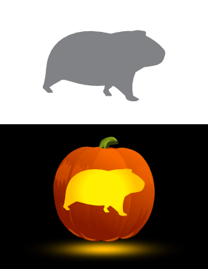 Guinea Pig Pumpkin Stencil