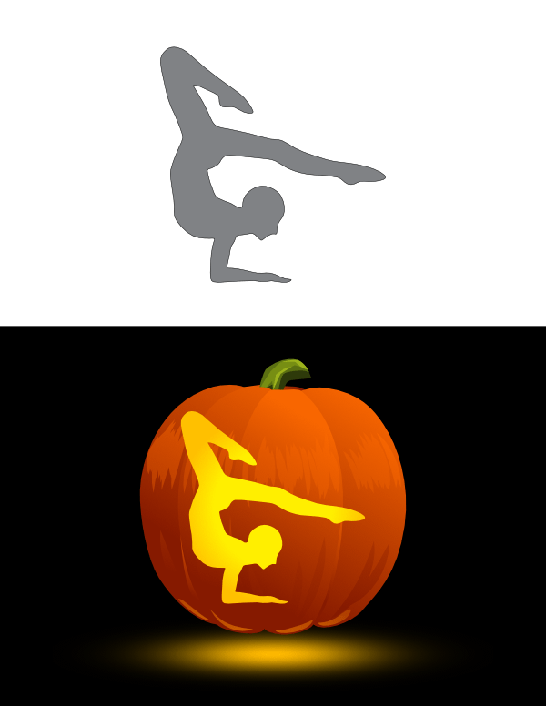 Gymnast Pumpkin Stencil