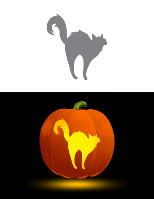 Halloween Cat Pumpkin Stencil