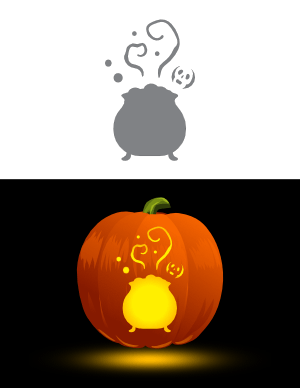 Halloween Cauldron Pumpkin Stencil