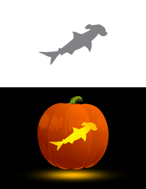 Hammerhead Shark Pumpkin Stencil