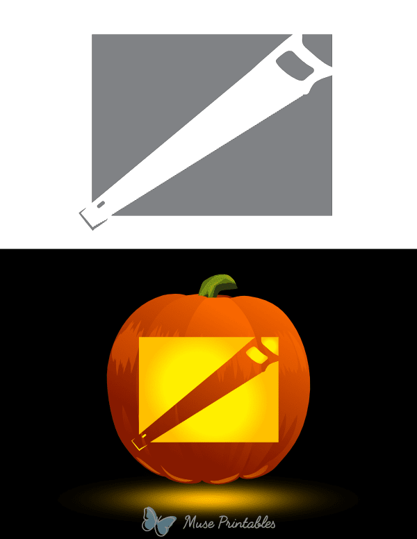 Hand Saw Pumpkin Stencil