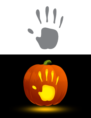 Handprint Pumpkin Stencil