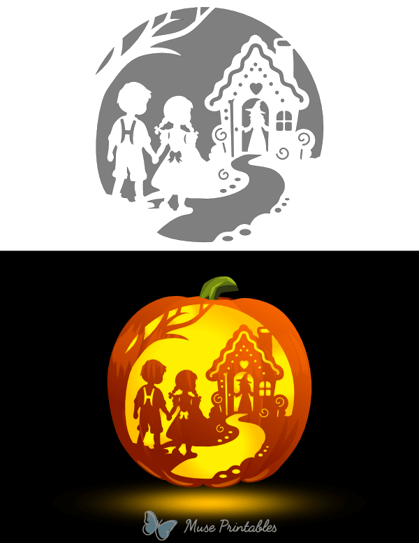 Hansel and Gretel Pumpkin Stencil
