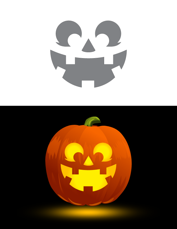 Printable Happy Face Pumpkin Stencil