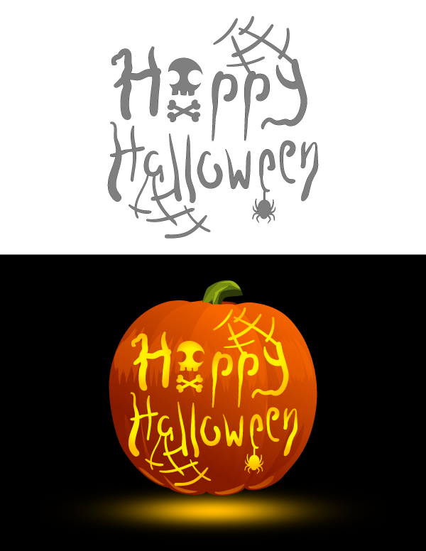 Happy Halloween Pumpkin Stencil