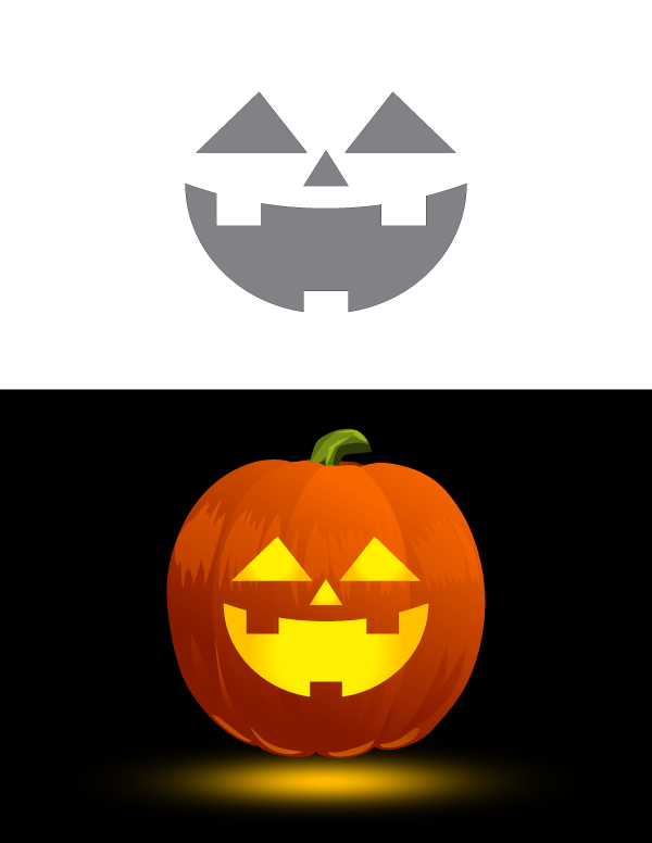 Printable Happy Jack O Lantern Face Pumpkin Stencil