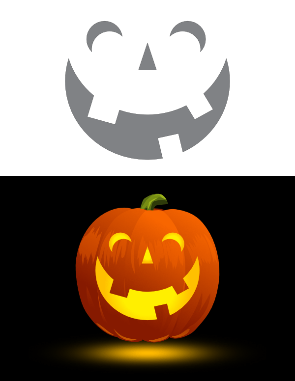 Printable Happy Jack o lantern Pumpkin Stencil