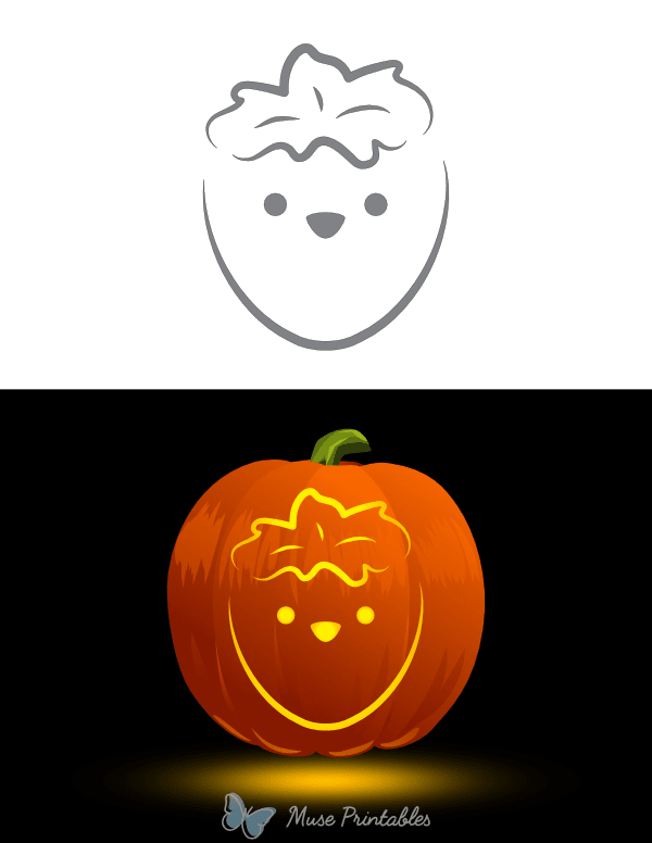 Happy Strawberry Pumpkin Stencil