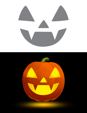 Happy Vampire Face Pumpkin Stencil
