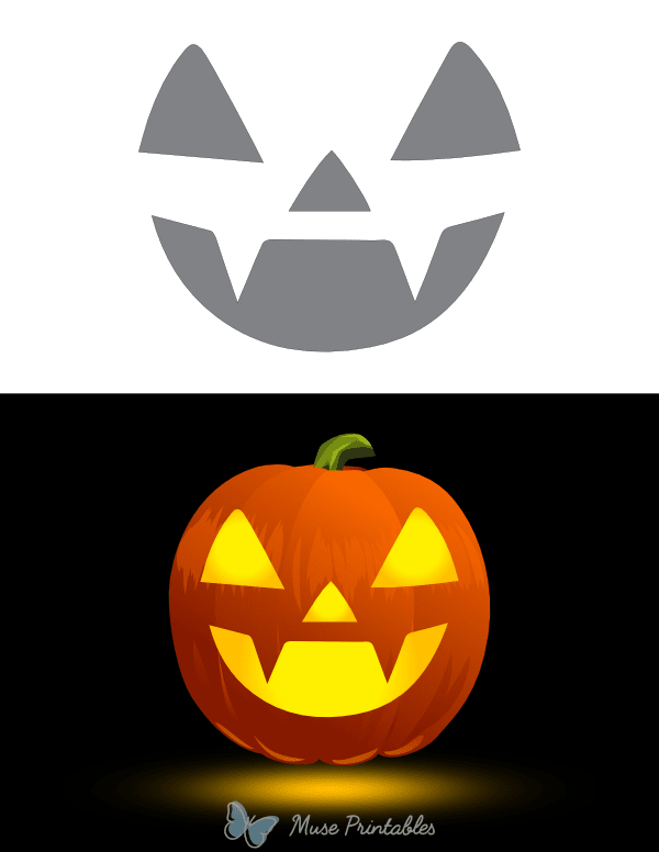 Happy Vampire Face Pumpkin Stencil