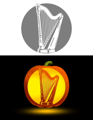 Harp Pumpkin Stencil