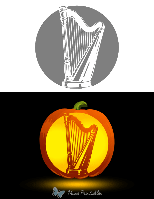 Harp Pumpkin Stencil