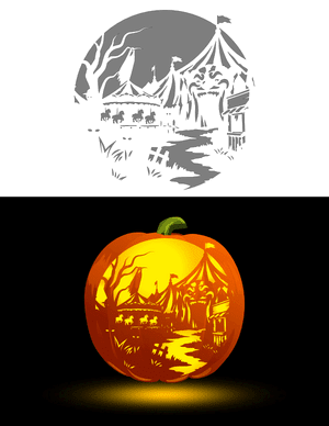 Haunted Carnival Pumpkin Stencil