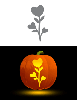 Heart Flower Pumpkin Stencil