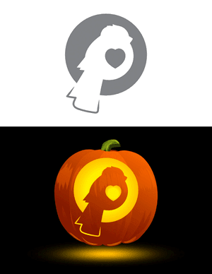 Heart in Bird Pumpkin Stencil